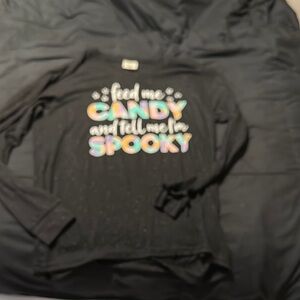 Jadelynn Brooke Black Long Sleeve Tee with Colorful Graphic